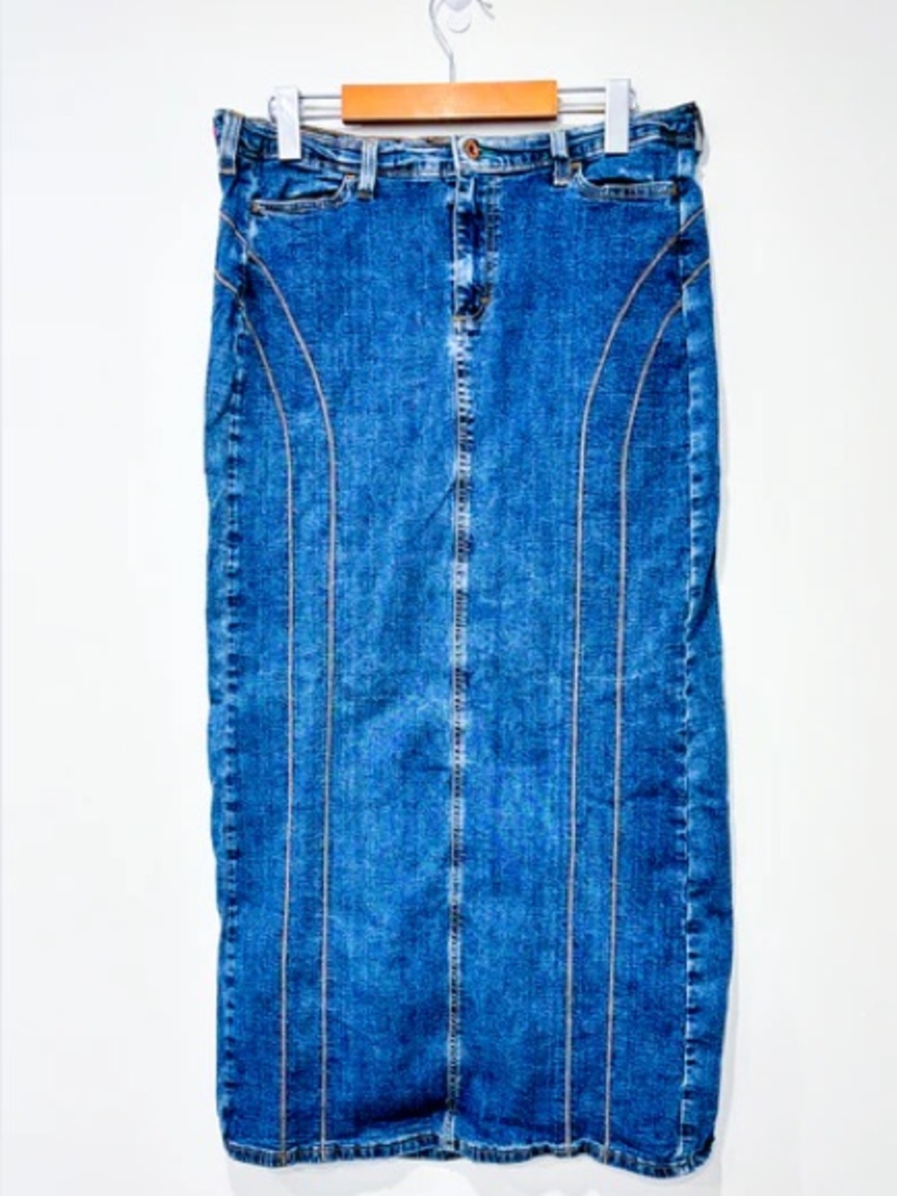 Y2K - Tommy Hilfiger Blue Denim Maxi Skirt - Women's Classic Long Jean Skirt